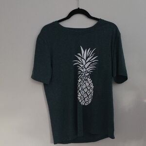 Men's Green T-Shirt with Pineapple Design